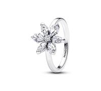 PANDORA Anillo para mujer con diseño de flor brillante de herbario, 193000C02, 60/19,1, Plata de ley, Circonita cúbica