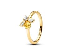 PANDORA Anillo para mujer, diseño de abeja, color dorado 164562C01, 52, Metal, Circonia cúbica
