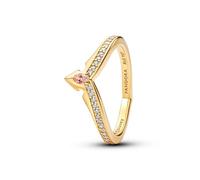 Pandora Anillo para Mujer, diseño de Princesa Disney, Aurora, Tiara Dorado, 164334C01, 58/18,5, Plata esterlina, Circonia cúbica
