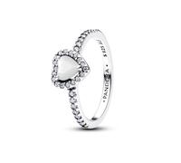 PANDORA Anillo para mujer, plata 925, corazón exaltado, blanco, 198421C11