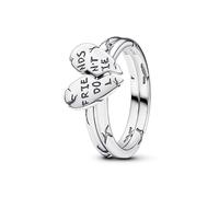 PANDORA Anillo para mujer Stranger Things Friends Lügen Nicht 193575C00, 52/16,6, Plata de ley, Sin piedras preciosas