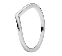 Pandora Anillo con diseño de hueso de la suerte de plata de ley pulida, talla 54