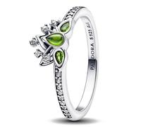 PANDORA Anillo para mujer de la princesa Disney Tiana Tiara Plata 193653C01, 52/16,6, Plata de ley, Zirconia cúbica
