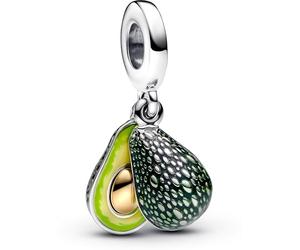 Pandora Avocado Double Dangle Charm 763405C01, talla única, Oro amarillo, No es una piedra preciosa