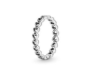 Pandora Band of Hearts Ring 190980 Anillo para mujeres