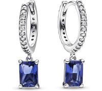 Pandora Blaue Rechteckige Funkelnde Creolen 292381C01 Pendientes