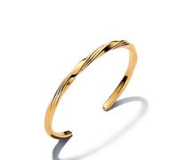 Pandora Pulsera trenzada abierta chapada en oro de 14 quilates, de la colección Essence, longitud: 19 cm, 563869C00-3, 563869C00-3, Plata de ley, No es una piedra preciosa