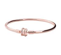 PANDORA Brazalete chapado en oro rosa de 14 quilates con estrella fugaz 582734C01-21