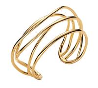 Pandora Brazalete de alambre abierto con forma orgánica y chapado en oro de 14 quilates, de la colección Essence, longitud: 17,5 cm, 563867C00-2