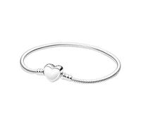 PANDORA Brazalete Snake Chain Sterling Silver Bracelet with engravable Heart Clasp 599206C00-18 Marca