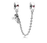 PANDORA Cadena de seguridad Disney "kletternder Mickey", plata y circonitas, 5 cm