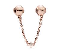 Pandora - Cadena de seguridad Pandora con corazones chapada en oro rosa de 14 quilates - Accessories - Mujer - Rosa - ONE SIZE -