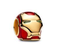 PANDORA Moments Marvel 764213C01 - Colgante para casco de Iron Man con aleación de metal chapada en oro de 14 quilates compatible con Moments, compatible con Moments