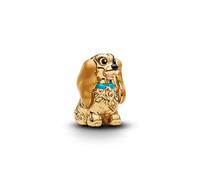 PANDORA Charm 764468C01 - Colgante de mujer de Disney con esmalte chapado en oro de 14 quilates, colgante con orejas móviles y mini charm, compatible con Moments, 764468C01