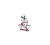 PANDORA Moments 793616C01 - Abalorio de Mickey Mouse de Cupido de plata de ley con cristal artificial, compatible con pulseras Moments, Rot, Plata de ley, No es una piedra preciosa