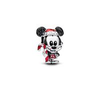 PANDORA Moments 794217C01 - Abalorio navideño de Mickey Mouse de Disney en plata de ley compatible con Moments