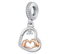Pandora Charm 925 Plata Corazón Abalorio Charms Amor Bead Ajustar Pulsera Colgante San Valentín Día de la Madre Joyas para Mujeres Damas Niñas Madre Hija Novia