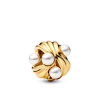 Pandora Charm bañado en oro con perla artificial Pandora Moments 763915C01