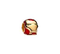 PANDORA Moments Marvel 764213C01 - Colgante para casco de Iron Man con aleación de metal chapada en oro de 14 quilates compatible con Moments, compatible con Moments