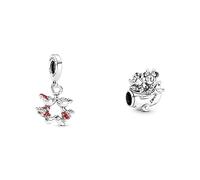 PANDORA Charm colgante 790075C01 Beso Disney & Charm 790108C00 Avión Mickey y Minnie