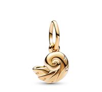 Pandora Disney Colgante de La sirenita con forma de concha chapado en oro de 14 quilates con circonitas cúbicas transparentes