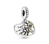 Pandora Charm Colgante Corazón de Árbol de la familia en Dos Tonos 799161C00