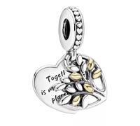 Pandora Charm Colgante Corazón de Árbol de la familia en Dos Tonos 799161C00