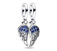 Pandora Charm Colgante Alas de Ángel Divisibles Brillantes con Circonitas Cúbicas en Azul