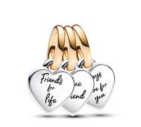 Pandora Charm Colgante Divisible Triple Amistad en Dos Tonos en Plata de Ley