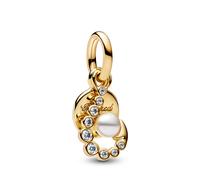 Pandora Charm colgante doble con gancho bañado en oro Pandora Moments 763891C01