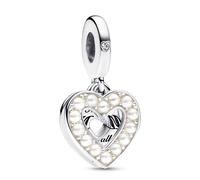 Pandora Charm Colgante Doble Corazón Blanco Anacarado 792649C01