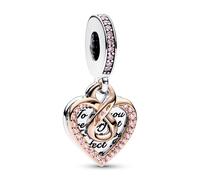 Pandora Charm Colgante Doble Corazón Infinito en Dos Tonos 782641C01