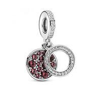 Pandora Charm Colgante Doble Disco Rojo Brillante 799186C03