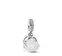 Pandora Charm Colgante Doble en plata de ley Rosa Blanca Floreciendo 793200C01