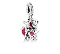 Pandora Charm colgante en plata de ley Minnie y Mickey con Amor 797769CZR