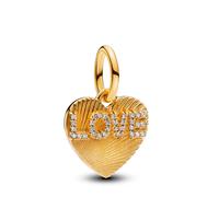 PANDORA Moments 763604C01 - Abalorio de plata de ley con chapado en oro y circonitas, compatible con pulseras Moments y ME, Gold, Plata de ley, Circonita cúbica