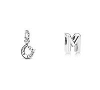 PANDORA Charm colgante Herradura de la Suerte 799157C01 mujer plata & Charm 797467 mujer plata letra M