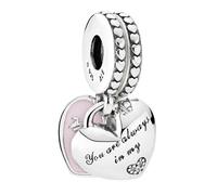 Pandora Charm Colgante Corazones Madre E Hija con Circonitas Cúbicas en Plata de Ley