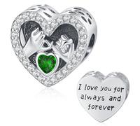 Pandora Charm Corazón Abalorios Amor Piedra Natal Abril Dijes Blancas para Pulseras Colgantes Regalos para Mujeres, Niñas, Madres, Hijas, Novias, Hermanas, Día de la Madre, Joyería