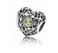 Pandora - Charm Corazón de Plata de Agosto con Peridoto - Accessories - Mujer - Gris - ONE SIZE -