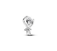 PANDORA Charm de tulipa abierto en plata de ley 925, delicado colgante floral con grabado Thank you mum, compatible con Moments, 794488C00
