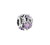 Pandora Charm Margarita Púrpura Filigrana en Plata de Ley