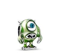 Pandora Disney Pixar Monsters Inc Dije con diseño de Mike de plata de ley con cristal verde hielo y esmalte verde