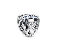 Marvel Dije con diseño de Rocket y Groot en plata de ley con esmalte azul oscuro y azul brillante