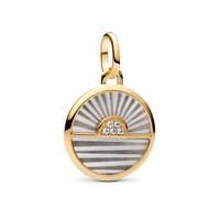 PANDORA Medallón ME Sunrise Charm de plata de ley chapada en oro de 14 quilates con circonitas, compatible con colgante Me y Moments, 763859C01