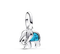 PANDORA ME 793858C01 - Mini colgante de elefante turquesa de plata de ley con turquesa artificial compatible con Me y Moments, 3,1x10,2x10,1 mm, Plata de ley, Turquesa