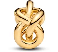 PANDORA Moments 793755C01 Breloque nœud Infini en Argent Sterling plaqué or 14 carats Compatible Avec Les Bracelets Moments, 13,3x12,5x7,7 mm, Argent Sterling, Pas de gemme