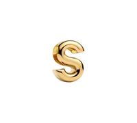 PANDORA Letra S Alfabeto Mini Charm de Plata de Ley con Chapado en Oro de 14 Quilates Compatible Moments, Tamaño: 6,1 x 8,3 x 5,7 mm 763965C00