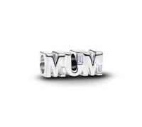 PANDORA Charm Mum Reversible en Plata de Ley 925 con Circonita Cúbica, Colgante para Madre Compatible Moments, 794455C01
