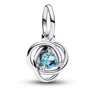 Pandora Charm Colgante Círculo Eternity Azul Aguamarina con Circonitas Cúbicas en Plata de Ley